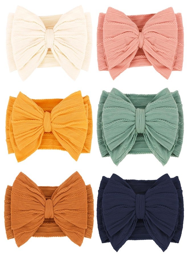 CAVETEE 6 PCS Bow Headband for Baby Girls, Cute Toddler Hair Band Soft & Elastic Hair Accessories for Girls - Image 2
