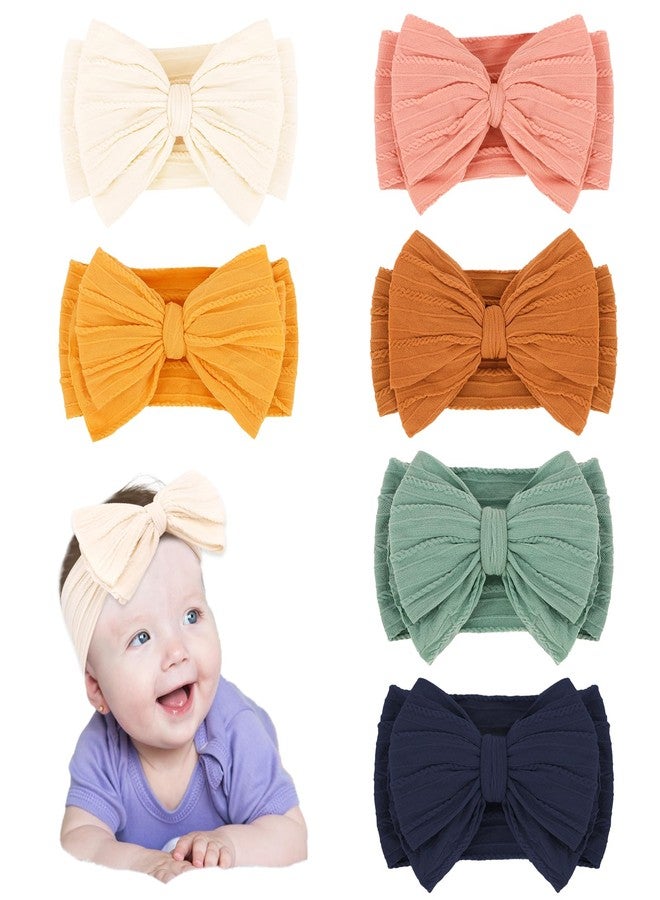 CAVETEE 6 PCS Bow Headband for Baby Girls, Cute Toddler Hair Band Soft & Elastic Hair Accessories for Girls - Image 1