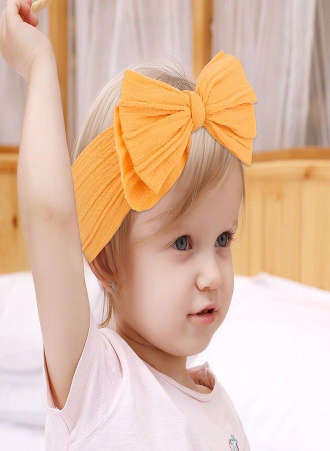 CAVETEE 6 PCS Bow Headband for Baby Girls, Cute Toddler Hair Band Soft & Elastic Hair Accessories for Girls - Image 5