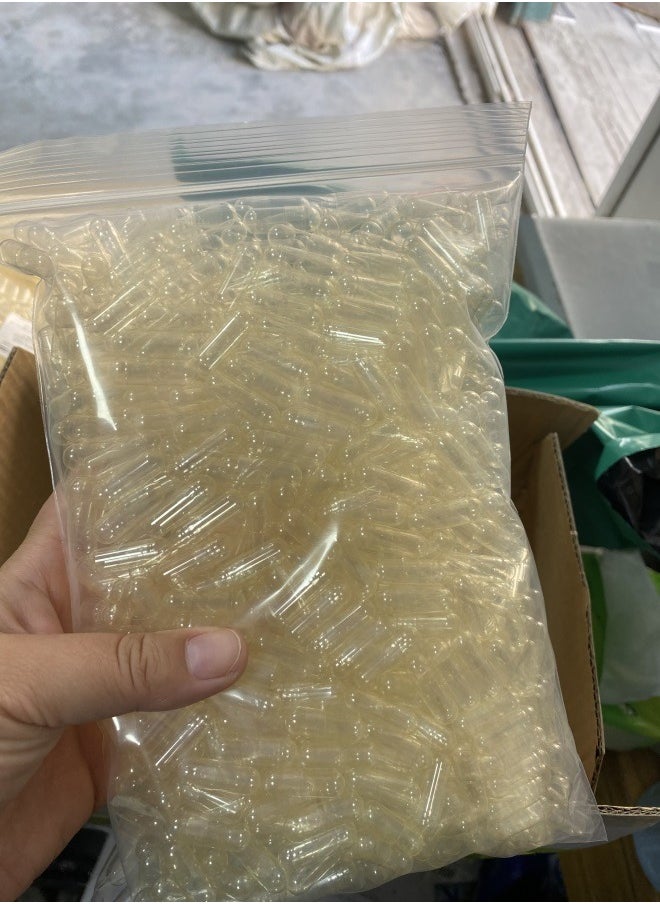Generic - 1000 Count Size 0 Empty Capsules Clear Empty Gelatin Capsules Empty Pill Capsules DIY Capsule Filling Pure Bovine Pill Capsules Empty Gel Caps - Image 1
