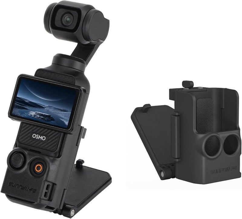 Xmipbs قاعدة حامل الكاميرا المغناطيسية Xmipbs لـ DJI OSMO Pocket 3 قابلة للتعديل قاعدة مستقرة على المكتب حامل غير قابل للانزلاق لـ Pocket 3 باللون الأسود - Image 1