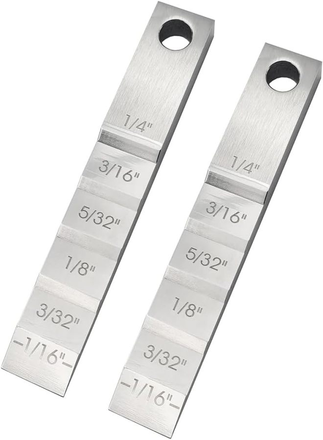 2-piece plumber’s tool set: Model 2130 compact pipe spacer; pipe spacing wedge-step gauge (3/4 inch × 4 inches) – installation tool for pipe spacing welding - Image 1