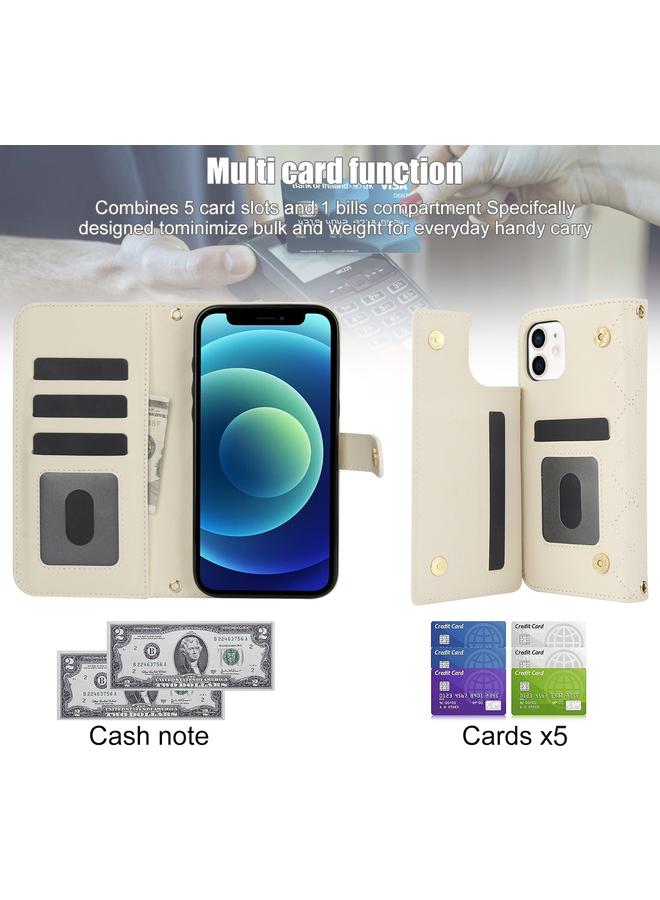 Zaboon Case For iPhone 12 mini Crossbody Multifunction Rhombic Leather Phone Case - Image 4