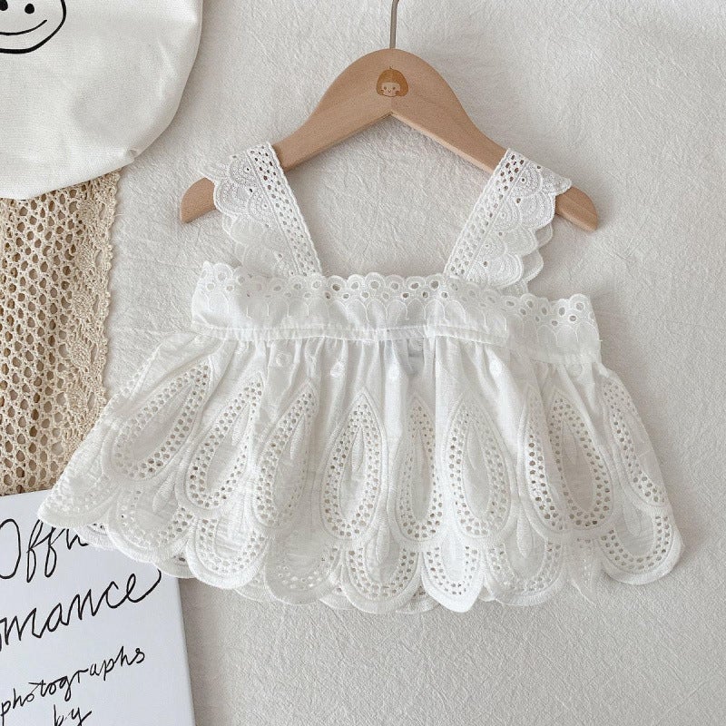Girls Suit Summer Fashion Baby Girl Korean Style Comfortable And Stylish Suspenders Cute Shorts Two-Piece Set - Image 4