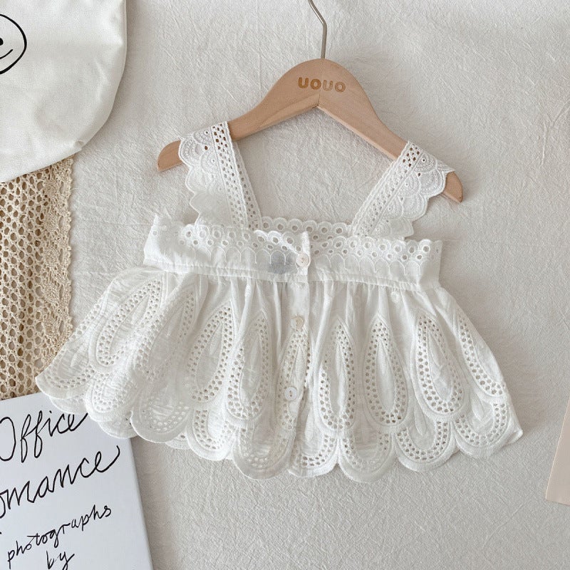 Girls Suit Summer Fashion Baby Girl Korean Style Comfortable And Stylish Suspenders Cute Shorts Two-Piece Set - Image 3