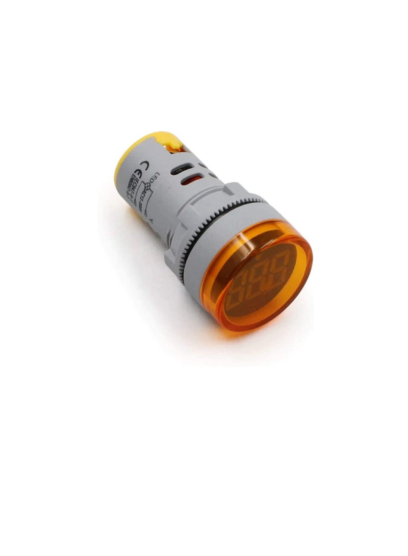 Digital Round Pilot LED Voltmeter Display AC 60-500V | Voltage Power Monitor Indicator Panel Light Pack of 3 (Yellow)  - Image 1
