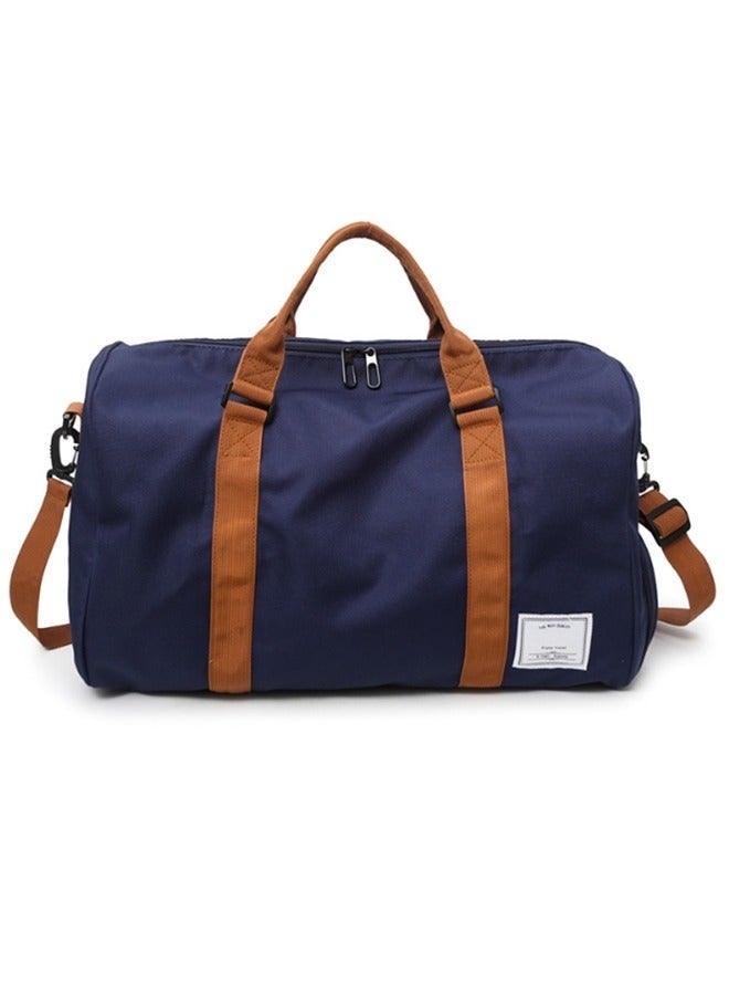 Bukela Fashionable Oxford Cloth Handbag with Wet Pocket, Men's/Women's Fitness Bag, Travel Bag/Shoulder Bag/Handbag/Sports Bag/Luggage Bag, Canvas Bag - Dark Blue - Image 1