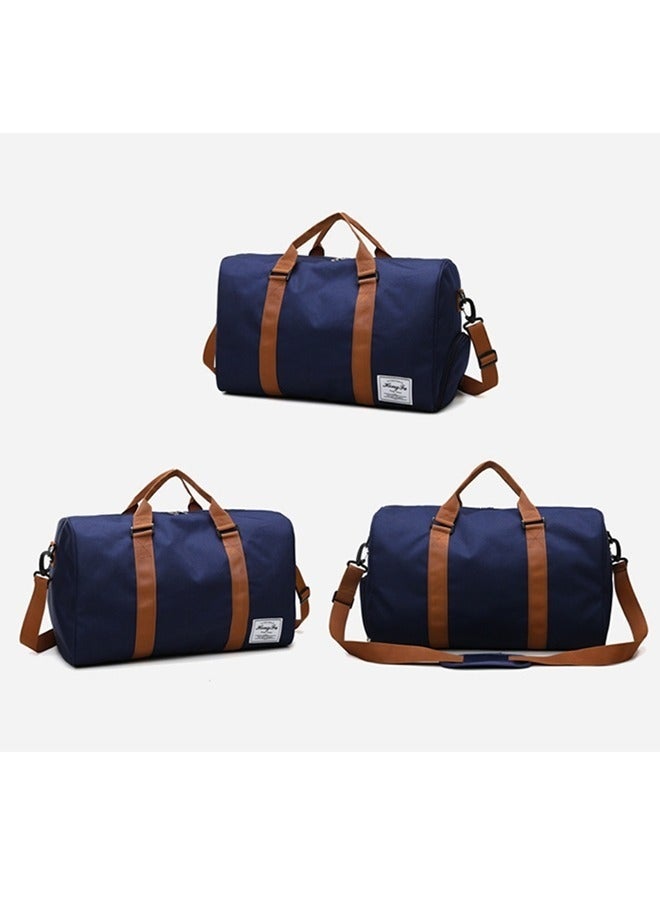 Bukela Fashionable Oxford Cloth Handbag with Wet Pocket, Men's/Women's Fitness Bag, Travel Bag/Shoulder Bag/Handbag/Sports Bag/Luggage Bag, Canvas Bag - Dark Blue - Image 2