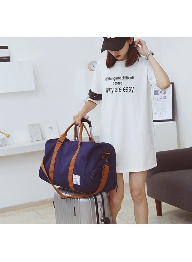 Bukela Fashionable Oxford Cloth Handbag with Wet Pocket, Men's/Women's Fitness Bag, Travel Bag/Shoulder Bag/Handbag/Sports Bag/Luggage Bag, Canvas Bag - Dark Blue - Image 4