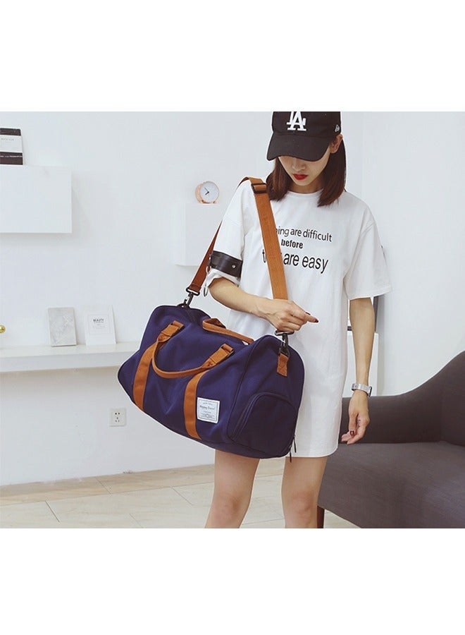 Bukela Fashionable Oxford Cloth Handbag with Wet Pocket, Men's/Women's Fitness Bag, Travel Bag/Shoulder Bag/Handbag/Sports Bag/Luggage Bag, Canvas Bag - Dark Blue - Image 3