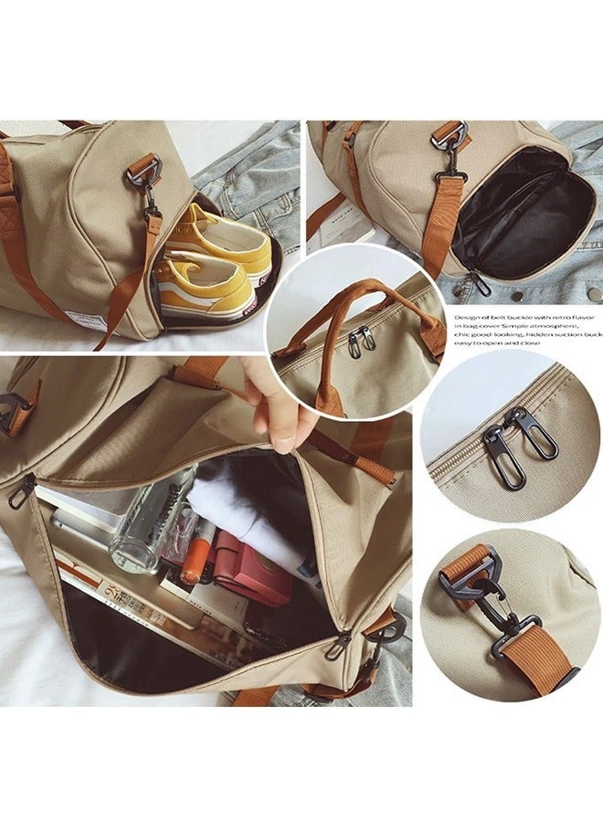 Bukela Fashionable Oxford Cloth Handbag with Wet Pocket, Men's/Women's Fitness Bag, Travel Bag/Shoulder Bag/Handbag/Sports Bag/Luggage Bag, Canvas Bag - Dark Blue - Image 5