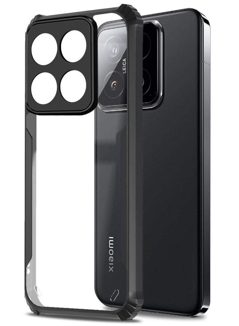 Xiaomi Mi 14T Pro 5G Clear Case Hard PC Back Cover with Shockproof TPU Black Border 360 Degree Impact Resistant non-Yellowing Transparent Cover For Xiaomi 14T Pro 5G - Image 1