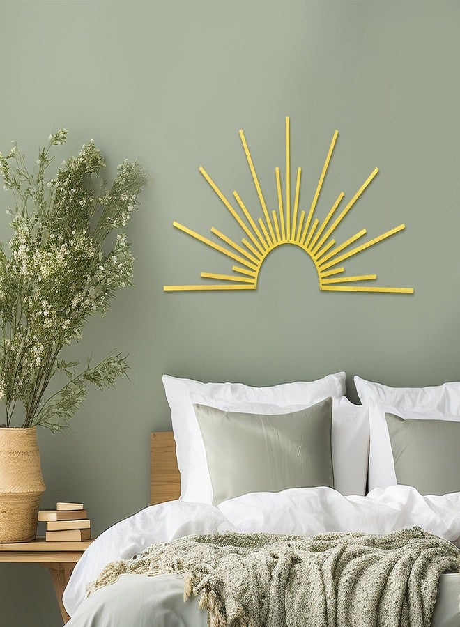 Bnesi Sun Metal Wall Art Sun Wall Decor Gold Metal Decor for Living Room Bedroom Modern Home Decor Unique Housewarming Gift for Minimalist Boho Style Home Art Lovers (Gold) - Image 5