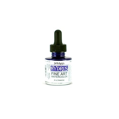Dr. Ph. Martin's Hydrus Fine Art Watercolor (8H) Watercolor Bottle, 1.0 oz, Ultramarine, 1 Bottle - Image 5