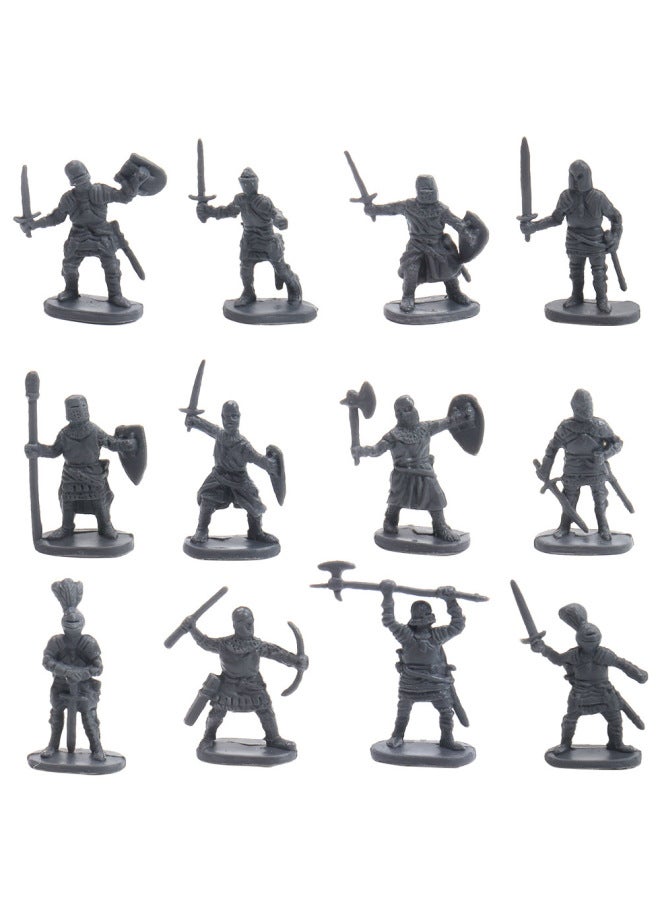 1:72 الجندي الصغير 100 لعبة الجندي الصغير البلاستيكية نموذج أربعة ألوان مختلطة حزمة 12 نمط لعبة الجندي للأطفال-اللون: 100 رمادي فقط - Image 1