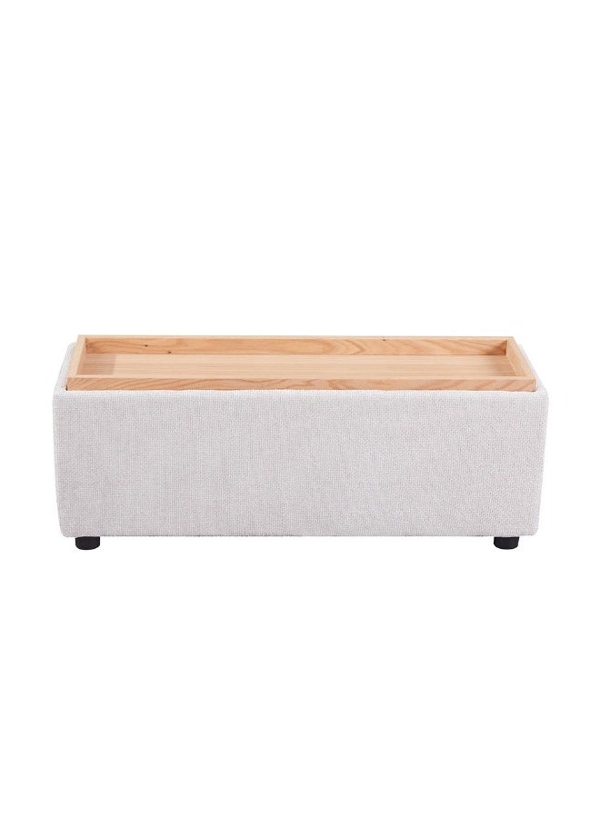 DANUBE HOME Odum End Table With Storage | Multifunctional Living Room Table End Table | Modern Design Furniture For Home Living RoomL105xW32xH42cm - Grey/Natural Oak  - Image 1