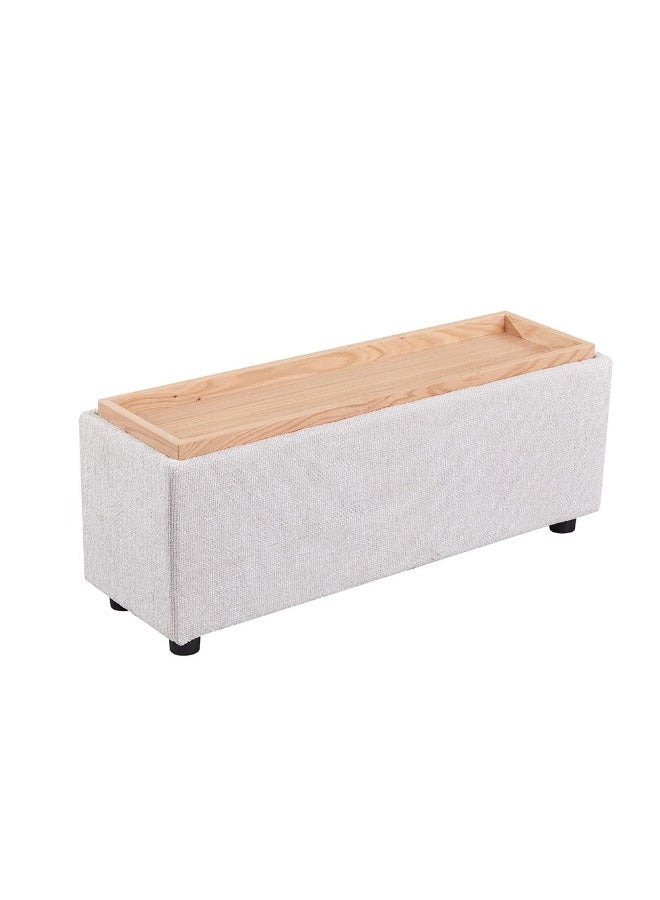DANUBE HOME Odum End Table With Storage | Multifunctional Living Room Table End Table | Modern Design Furniture For Home Living RoomL105xW32xH42cm - Grey/Natural Oak  - Image 3
