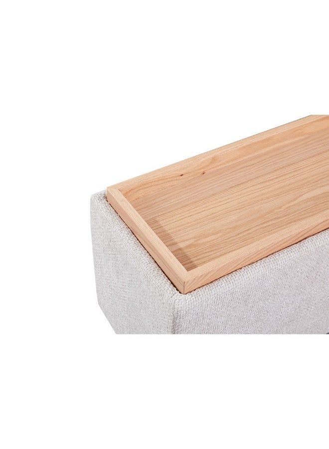 DANUBE HOME Odum End Table With Storage | Multifunctional Living Room Table End Table | Modern Design Furniture For Home Living RoomL105xW32xH42cm - Grey/Natural Oak  - Image 4
