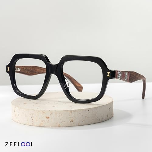 Zeelool Glasses Frame for Women Men, Fashion EyeGlasses Eyewear with Non-prescription Clear Lens & Spring Hinges Faubion ZJGX848395-01 - Image 4