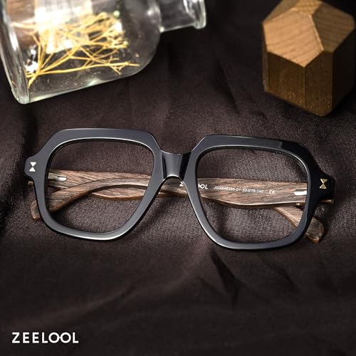 Zeelool Glasses Frame for Women Men, Fashion EyeGlasses Eyewear with Non-prescription Clear Lens & Spring Hinges Faubion ZJGX848395-01 - Image 2