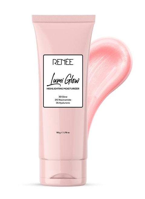 Lumi Glow Highlighting Moisturizer, Enriched with 3% Niacinamide & 1% Hyaluronic Acid, Prevents Photoaging & UV Damage