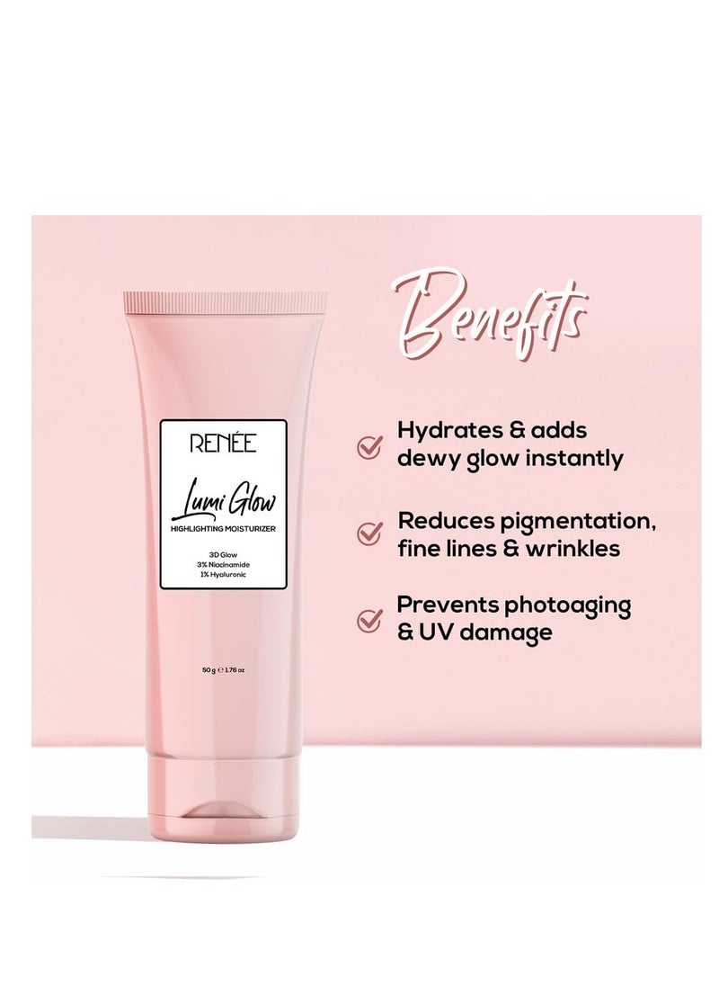 Renee - Lumi Glow Highlighting Moisturizer, Enriched with 3% Niacinamide & 1% Hyaluronic Acid, Prevents Photoaging & UV Damage - Image 1