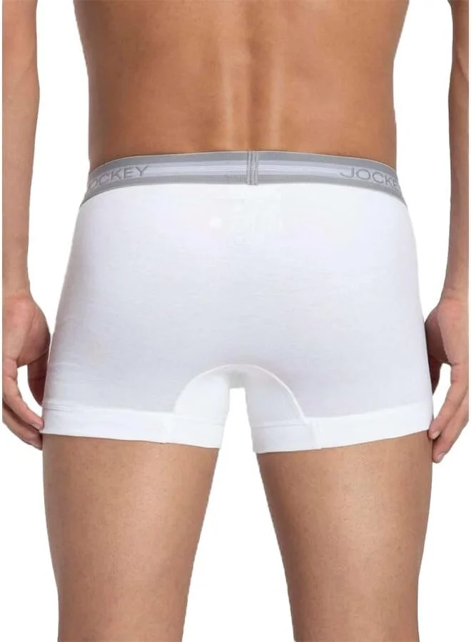 Jockey white Elance Modern Trunk 1015-2Pcs White for Men | Best Price UAE