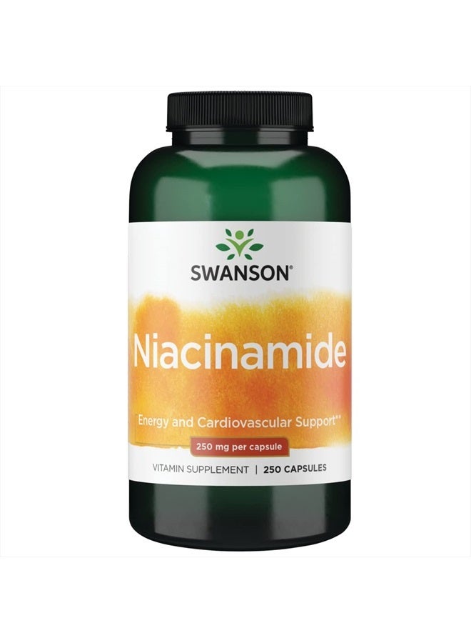 SWANSON Niacinamide Carbohydrate Metabolism Joint Health Support 250 Milligrams 250 Capsules - Image 1