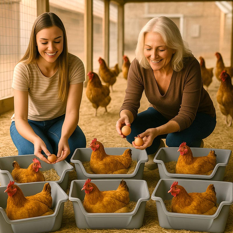 Reallnaive 6 Pcs Washable Chicken Nesting Box, Floor Durable Chicken Coop Accessories Easy Clean Plastic Square for Hens Ducks and Poultry for Egg Collection Backyard - Image 5