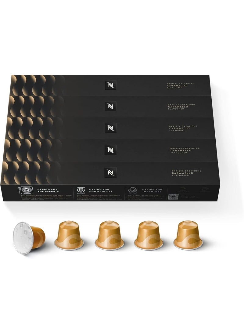 نسبرسو كبسولات قهوة نسبرسو كاراميلا بارستا كرييشنز المحمصة، الخط الأصلي، 10 كبسولات في 1 كيس - عبوة من 5 أكياس - Image 1