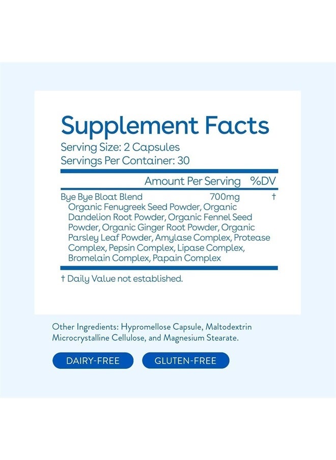 Love Wellness - Bye Bye Bloat, Digestive Enzymes Supplement - Bloating Relief for Women - Helps Reduce Water Retention, Gas Relief And Overall Digestive Health - Image 1