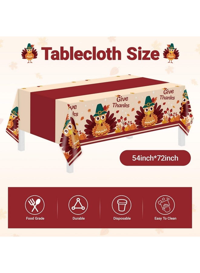 Childom Thanksgiving Party Supplies,102 Pcs Give Thanks Themed Party Set,Thanksgiving Dinnerware Sets,Thanksgiving Tablecloths Plates Cups Napkins,Thanksgiving Party Tableware For Fall Dinner Party Decoration - Image 3