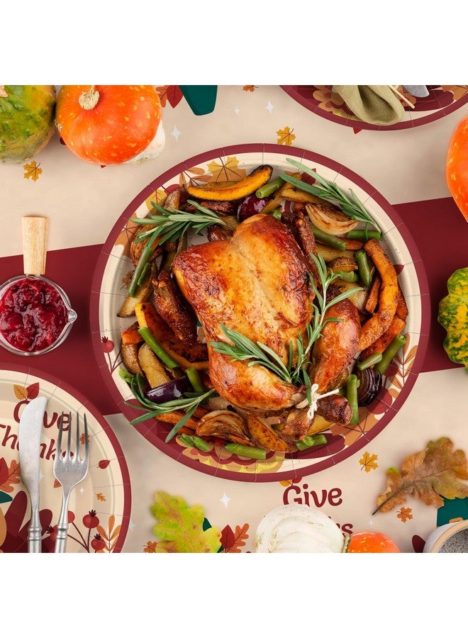 Childom Thanksgiving Party Supplies,102 Pcs Give Thanks Themed Party Set,Thanksgiving Dinnerware Sets,Thanksgiving Tablecloths Plates Cups Napkins,Thanksgiving Party Tableware For Fall Dinner Party Decoration - Image 4