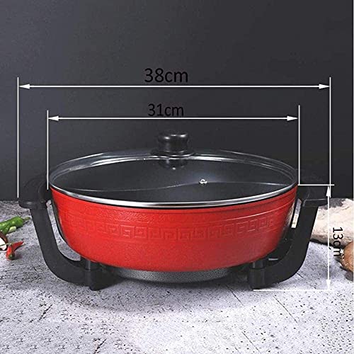 VBM Hot Pot Electric Hotpot with Divider Shabu Shabu Hot Pot Food Party Non-Stick 6-Quart Large Chinese Pot Korean | Cooking Frying Pan Chinese Hot Pot for Kitchen Dual Sided Smokeless Pot - Image 4