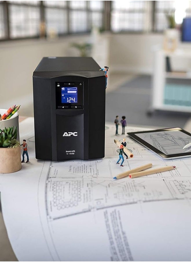 APC شنايدر إلكتريك - UPS SMC SmartConnect - SMC1500IC - مصدر طاقة غير منقطع 1500 فولت أمبير (ممكن للسحابة، 8 منافذ IEC-C13)، أسود  - Image 5