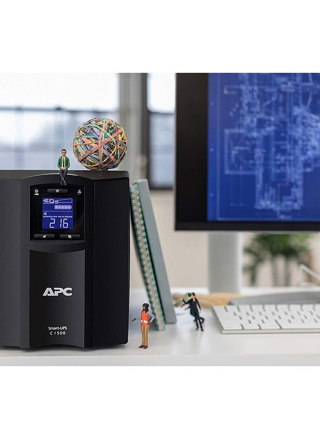 APC - شنايدر إلكتريك - UPS SMC SmartConnect - SMC1500IC - مصدر طاقة غير منقطع 1500 فولت أمبير (ممكن للسحابة، 8 منافذ IEC-C13)، أسود - Image 1