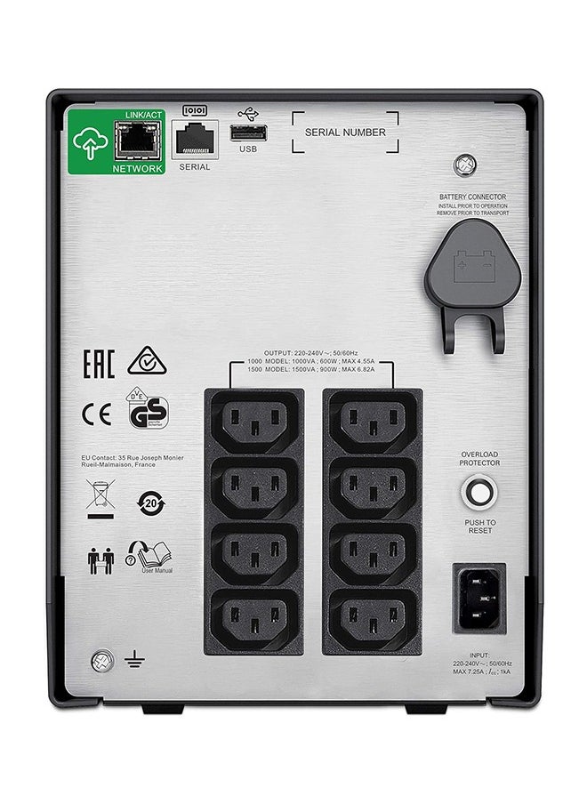 APC شنايدر إلكتريك - UPS SMC SmartConnect - SMC1500IC - مصدر طاقة غير منقطع 1500 فولت أمبير (ممكن للسحابة، 8 منافذ IEC-C13)، أسود  - Image 2