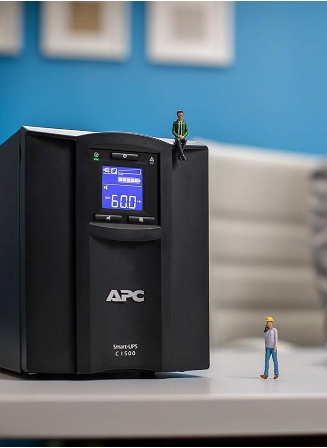 APC - شنايدر إلكتريك - UPS SMC SmartConnect - SMC1500IC - مصدر طاقة غير منقطع 1500 فولت أمبير (ممكن للسحابة، 8 منافذ IEC-C13)، أسود - Image 1