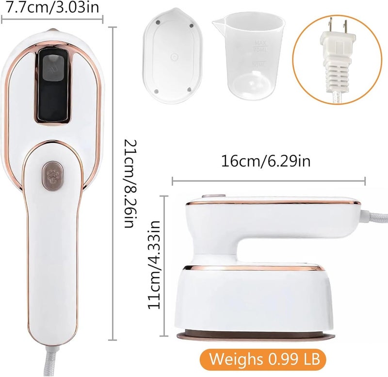 Huihong Portable Handheld Steamer for Clothes, 2-in-1 Ironing & Steaming, 180° Rotatable Multi-Directional, Mini Travel Steamer, Suitable for Dorm Room Clothing,  Purple - Image 3