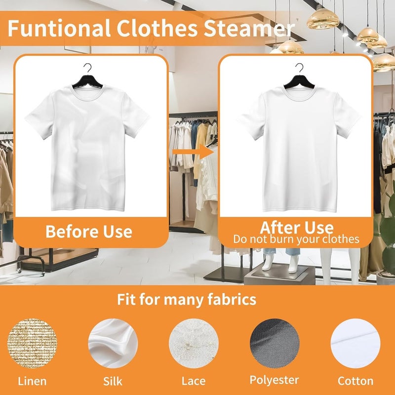Huihong Portable Handheld Steamer for Clothes, 2-in-1 Ironing & Steaming, 180° Rotatable Multi-Directional, Mini Travel Steamer, Suitable for Dorm Room Clothing,  Purple - Image 5