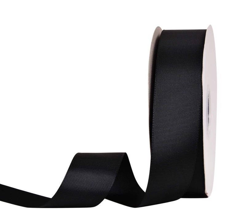 YAMA Black Grosgrain Ribbon 1 12 inch 50 Yards Black Ribbon for Gift Package Wrapping Floral Design Crafting Party Wedding Decorations