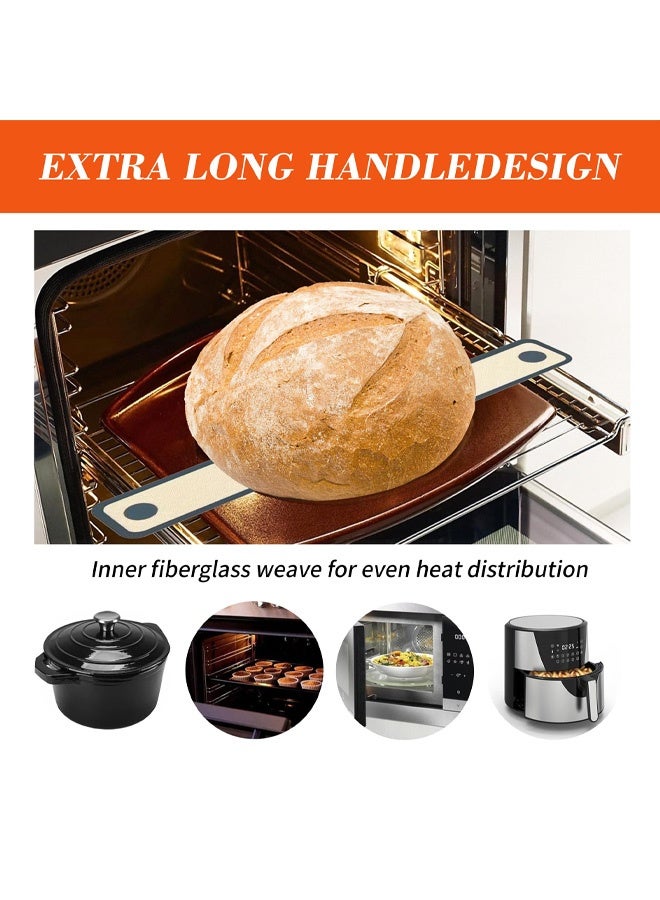 2 PCS Silicone Bread Sling for Dutch Oven, Non-Stick Easy Clean Reusable Silicone Bread Baking Mats with Long Handles, Easy to Transfer Sourdough Bread - Image 3