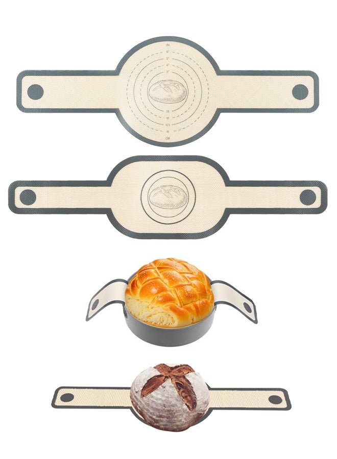 2 PCS Silicone Bread Sling for Dutch Oven, Non-Stick Easy Clean Reusable Silicone Bread Baking Mats with Long Handles, Easy to Transfer Sourdough Bread - Image 1