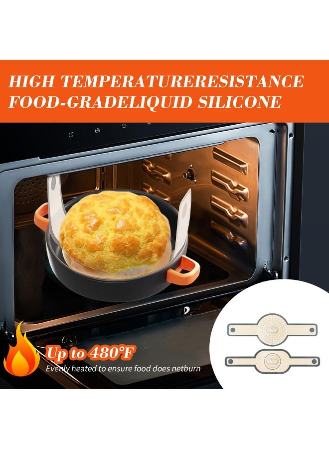 2 PCS Silicone Bread Sling for Dutch Oven, Non-Stick Easy Clean Reusable Silicone Bread Baking Mats with Long Handles, Easy to Transfer Sourdough Bread - Image 4