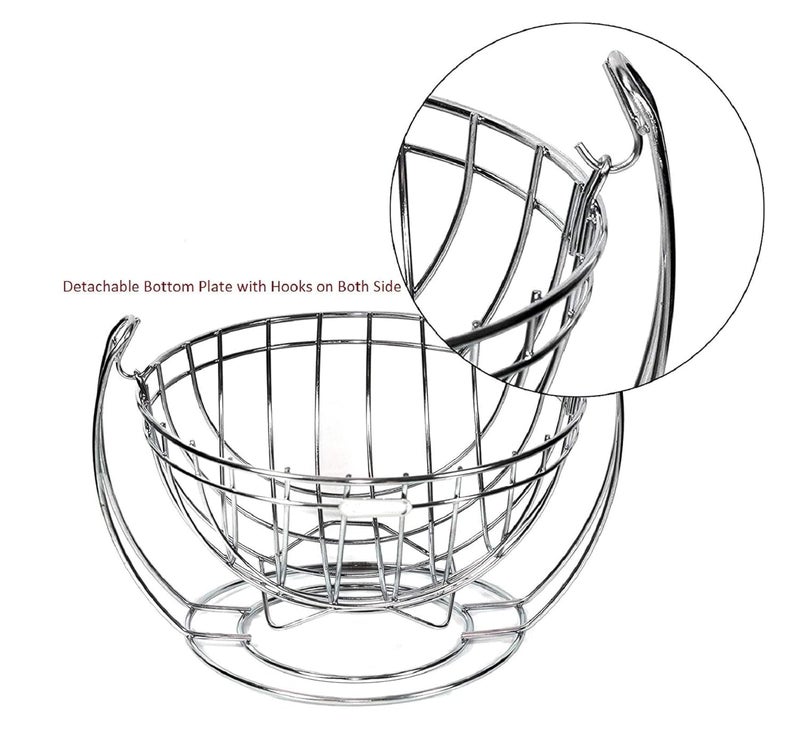 EMNDR Fruit Basket Fruit Drain Basket Home Iron Fruit Bowl Storage Holder Storage Basket Steel Bowl Kitchen Storage Container - Image 3