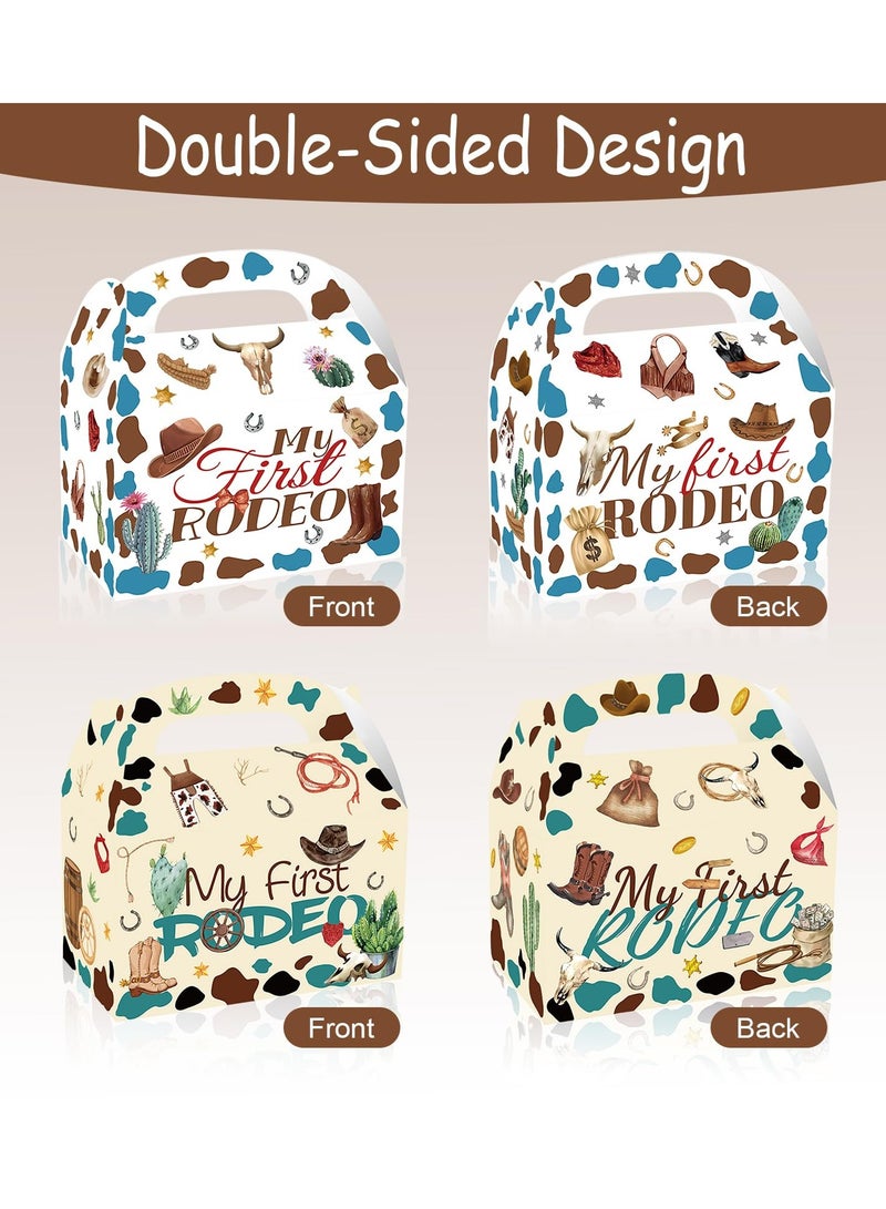 Excefore My First Rodeo Party Paper Gift Boxes, 24 Pack Western Cowboy Party Goodie Candy Bags, Kraft Treat Paper Boxes for Baby Shower Favors, Birthday Party Supplies and Decorations - Image 3