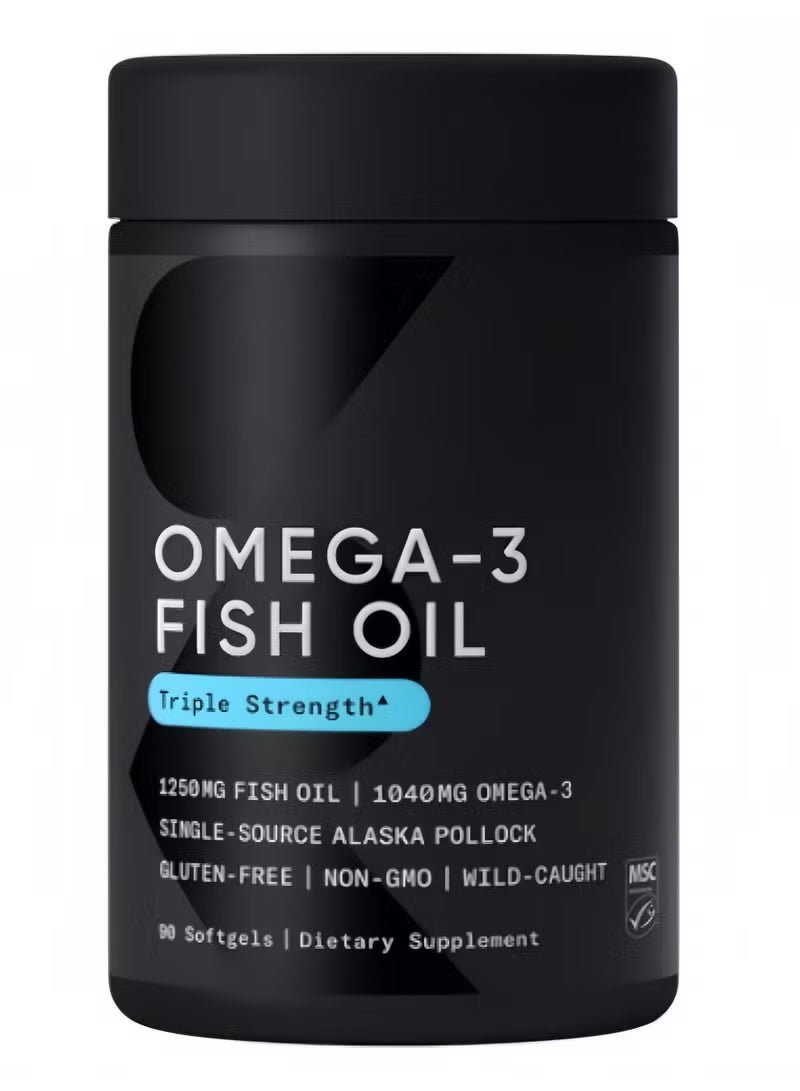 أوميغا **الترجمة الاحترافية:**   أوميغا-3 بتركيز فائق ثلاثي (1250 ملغ) • مُصنَّع من ألاسكوميغا® • بتركيبة ثلاثي الغليسريد من EPA وDHA   │ دعم صحة القلب، الدماغ والمفاصل │   **معتمد بـ IFOS 5 نجوم • خالٍ من الكائنات المعدلة وراثيًا • خالٍ من الغلوتين**   عبوة 90 كبسولة هلامية - Image 1