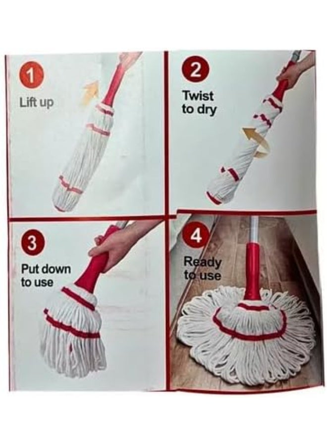 kovar ممسحة كوفار المتطورة، مقبض معدني قابل للتلسكوب بطول 130 سم، رأس ميكروفايبر مع آلية قفل ذاتي - Image 3