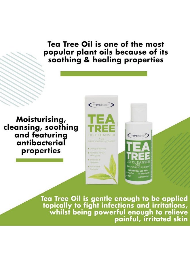 The Eye Doctor Tea Tree Lid Cleanser 100Ml Daily Eyelid Hygiene Remove Debris & Makeup Eyelid Eyelashes Suitable For Sensitive Eyes Contains Tea Tree Oil Argan Oil Coconut Oil & Micellar Water  - Image 3