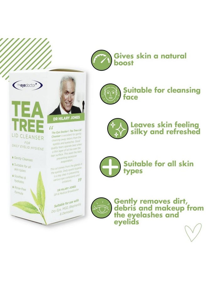 The Eye Doctor Tea Tree Lid Cleanser 100Ml Daily Eyelid Hygiene Remove Debris & Makeup Eyelid Eyelashes Suitable For Sensitive Eyes Contains Tea Tree Oil Argan Oil Coconut Oil & Micellar Water  - Image 2
